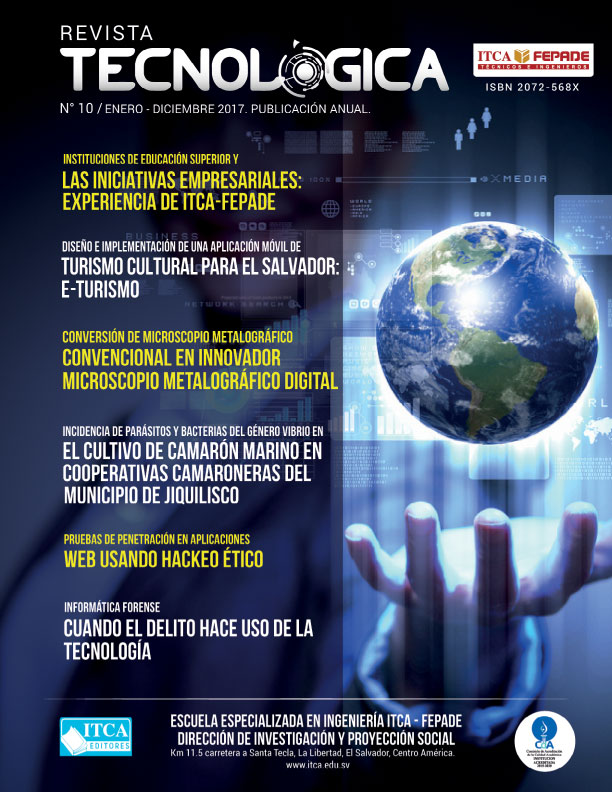 DIRECCIÓN DE INVESTIGACIÓN Y PROYECCIÓN SOCIAL. ITCA-EDITORES PRESENTA REVISTA TECNOLÓGICA NO. 10, AÑO 2017