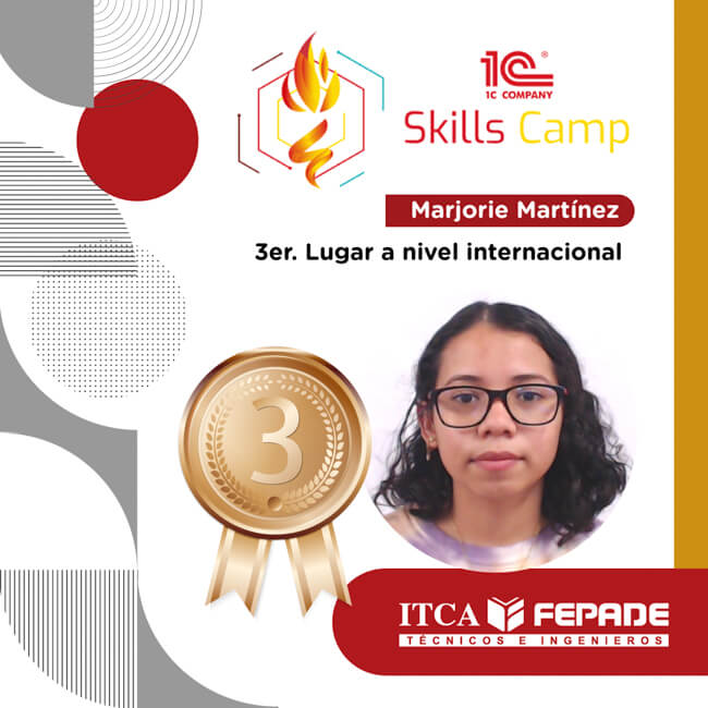 CELEBRAMOS EL TRIUNFO MARJORIE MARTÍNEZ DE INGENIERÍA DE DESARROLLO DE SOFTWARE, GANADORA DEL TERCER LUGAR A NIVEL MUNDIAL EN 1C SKILLS CAMP 2023