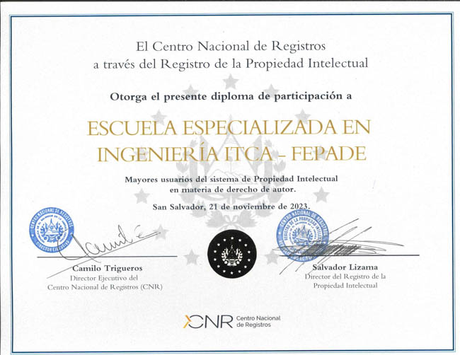 CNR OTORGA RECONOCIMIENTO A ITCA-FEPADE