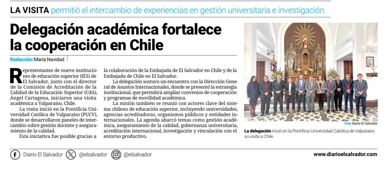 RECTOR DE ITCA IMPULSA ALIANZAS ESTRATÉGICAS CON UNIVERSIDADES CHILENAS